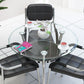 Modern Style Tempered Glass Dining Table Tripod Base Dining Site Table for Dining Room Clearhalo ' dining_table' 'Dining Tables & Seating' 'Dining Tables' 'furn' 'furn_dining_table' 'Furniture' 'furniture_dining_table' 'Kitchen & Dining Furniture' 'kitchen&dining_furn' 'kitchen' 'kitchen_dining_table' 1200x1200_24b80118-39d7-42e6-8705-34c2897d105f