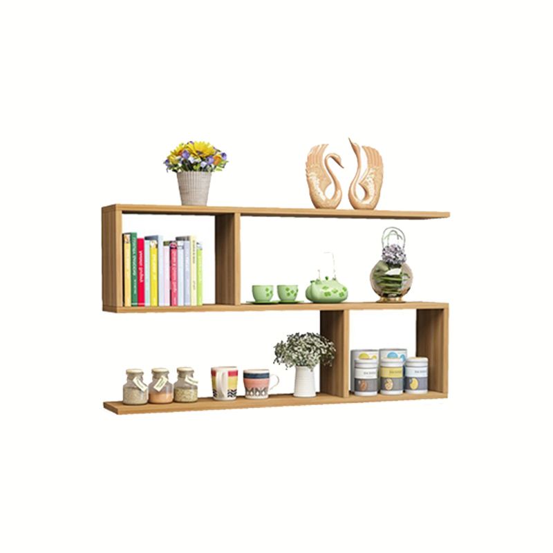 Modern Wood Floating Bookcase Closed Back Shelf Bookcase for Home