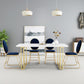 Rectangle Double Pedestal Dining Table Glam Faux Marble Table for Dining Room Clearhalo 'Dining Tables & Seating' 'Dining Tables' 'dining_table' 'furn' 'furn_dining_table' 'Furniture' 'Kitchen & Dining Furniture' 1200x1200_24b96d62-1fc3-45a2-8efd-3a8996829f87