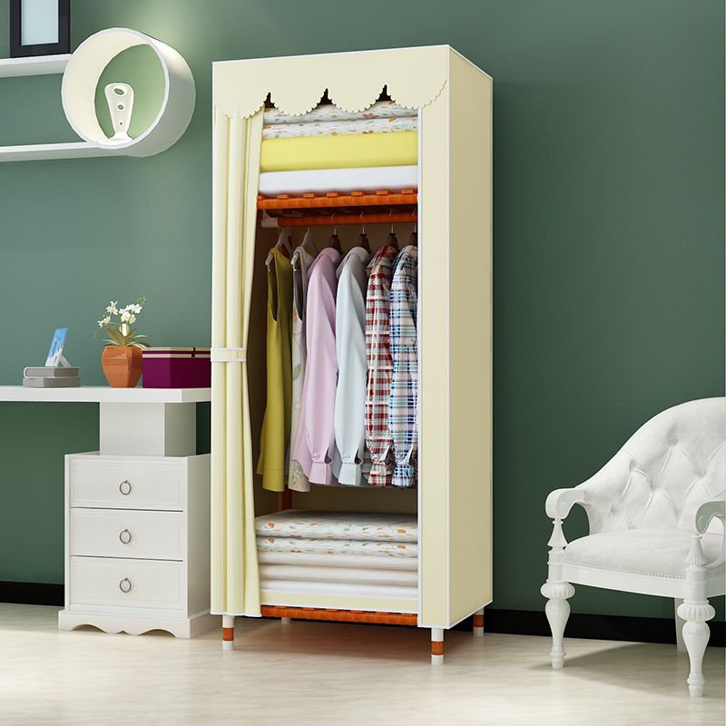 Meringue Wood Frame Wardrobe Cabinet Modern Style Wardrobe for Bedroom