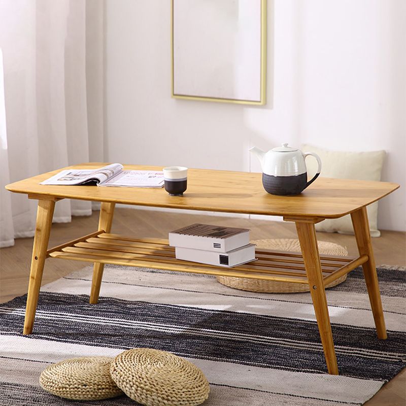 4 Beine 1 Couchtisch Moderner Couchtisch aus Holz mit Ablage