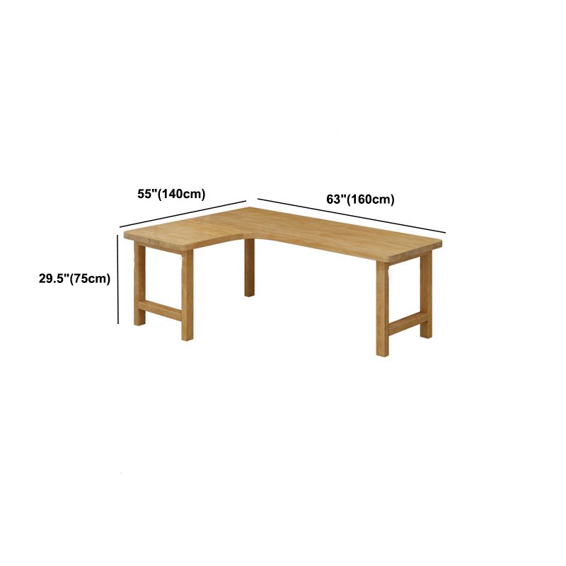 30 "H Modern Office Desk a forma L naturale scrittura in legno solido naturale