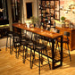 Modern Wood Bar Table with Rectangle Table Top Black Trestle Table with 42-inch Height Clearhalo 'Bar Furniture' 'Bar Tables' 'bar_tables' 'furn' 'furn_bar_tables' 'Furniture' 'furniture_bar_tables' 'Kitchen & Dining Furniture' 1200x1200_24bb9b47-b130-4e05-bea7-2486a2685192