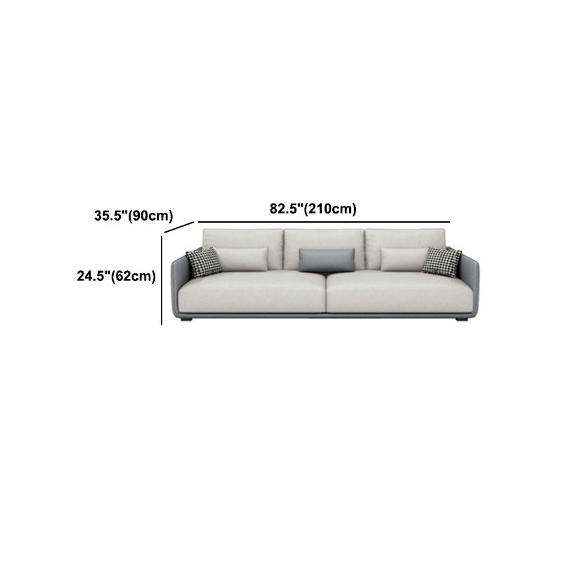 Modern Cream Faux Leather Straight Arm Sofa/Sectionals with water proof for Living Room
