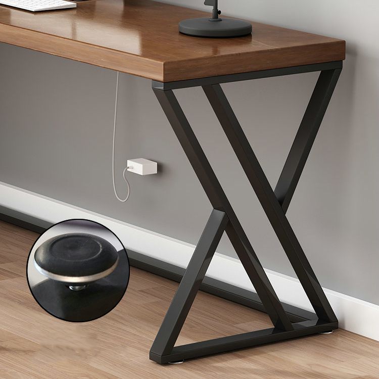 L-Shape Office Table Industrial Writing Desk of Solid Pinewood without Shelf and Chair Clearhalo 'furn' 'furn_office_desk' 'Furniture' 'Office Desks' 'Office Furniture' 'office_desk' 1200x1200_24bc986c-7237-4efb-9158-5adbcbfd413c