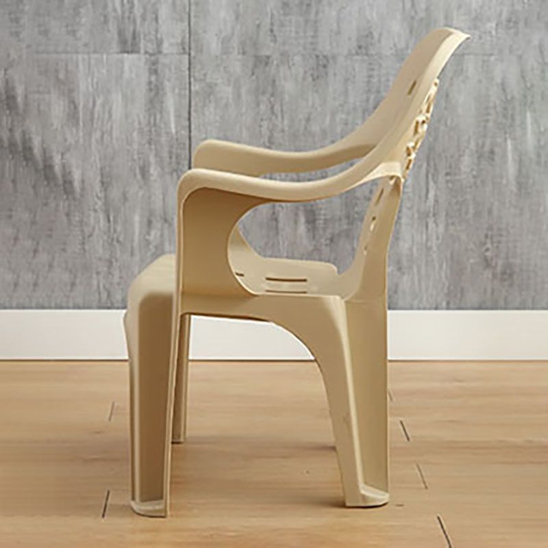 Minimalist Style Stacking Dining Arm Chairs Plastic Open Back Dining Side Chair for Home Use Clearhalo ' kitchen&dining_furn' 'Dining Chairs' 'Dining Tables & Seating' 'dining_chair' 'furn' 'furn_dining_chair' 'Furniture' 'furniture_dining_chair' 'Kitchen & Dining Furniture' 'kitchen' 1200x1200_24becf4b-1bfd-47b8-b560-910519df29d0