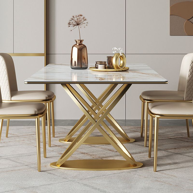 Luxury Sintered Stone Top Dining Set Rectangle 1/2/3/5/7 Pieces Dining Table with Chairs Clearhalo 'Dining Room Sets' 'Dining Tables & Seating' 'dining_room_set' 'furn' 'furn_dining_room_set' 'Furniture' 'furniture_dining_room_set' 'Kitchen & Dining Furniture' 1200x1200_24bef8e5-cebf-4927-b7af-6ce592f47613