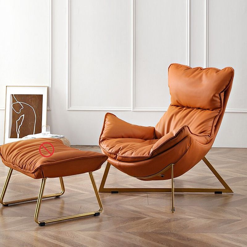 Glam Removable Cushions Gold Base Fixed Back Cross Lounge Accent Chair