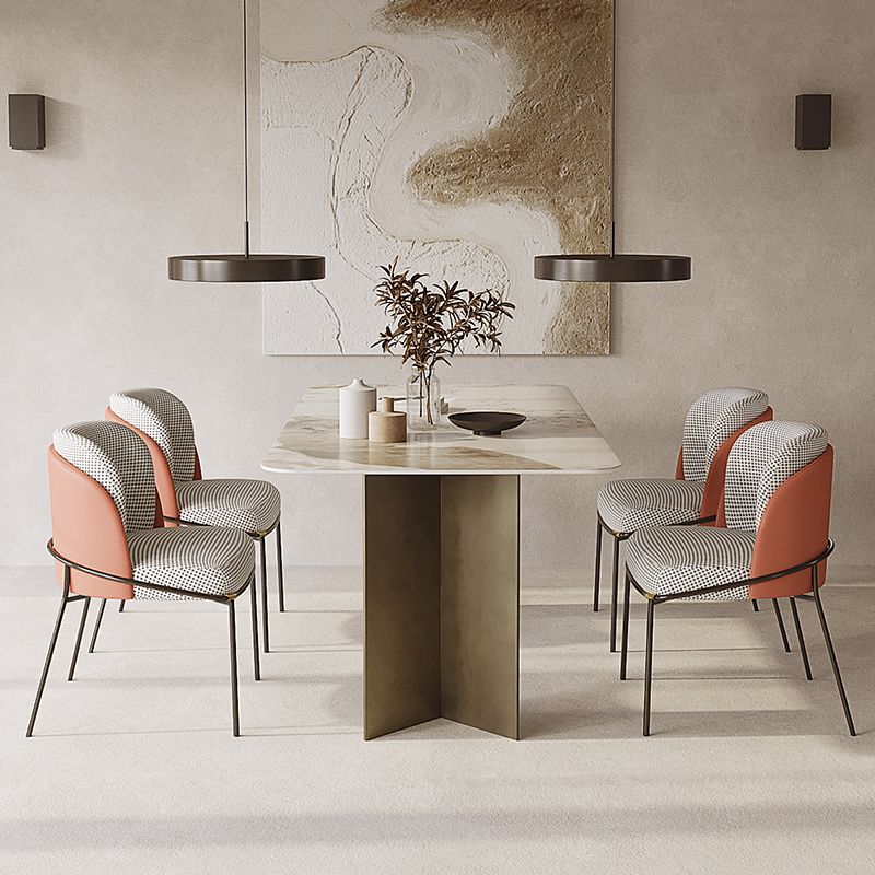 Metal Traditional Luxury Rectangle Indoor Table Sintered Stone Table for Kitchen Clearhalo ' dining_table' 'Dining Tables & Seating' 'Dining Tables' 'furn' 'furn_dining_table' 'Furniture' 'furniture_dining_table' 'Kitchen & Dining Furniture' 'kitchen&dining_furn' 'kitchen' 'kitchen_dining_table' 1200x1200_24c11089-c09f-46f7-98d0-84f867ebb2ad