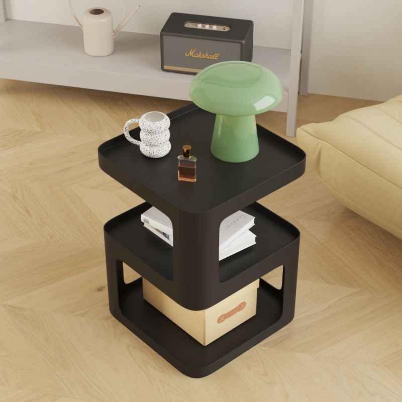 Tabella della tavola di fine astratto Sqaure Top Accent Table con scaffali