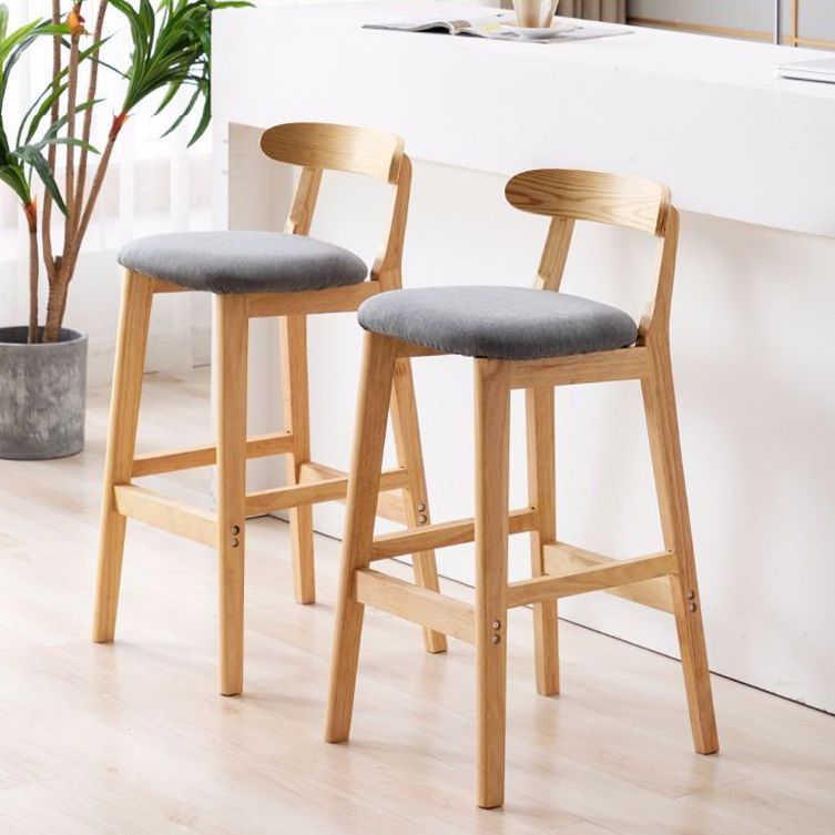 Scandinavian Rubberwood Home Stool Matte Finish Upholstered Footrest Barstool Clearhalo 'Bar Furniture' 'Bar Stools' 'bar_stools' 'furn' 'furn_bar_stools' 'Furniture' 'furniture_bar_stools' 'Kitchen & Dining Furniture' 1200x1200_24c5939b-1e9d-47f3-a021-150eb8846179
