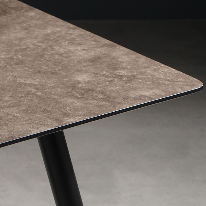 Industrial Style Dining Table Brown 4 Legs Dining Table with Black Frame Clearhalo ' dining_table' 'Dining Tables & Seating' 'Dining Tables' 'furn' 'furn_dining_table' 'Furniture' 'furniture_dining_table' 'Kitchen & Dining Furniture' 'kitchen&dining_furn' 'kitchen' 'kitchen_dining_table' 1200x1200_24c625a6-b941-4749-91e4-ef1eb7aecf4f