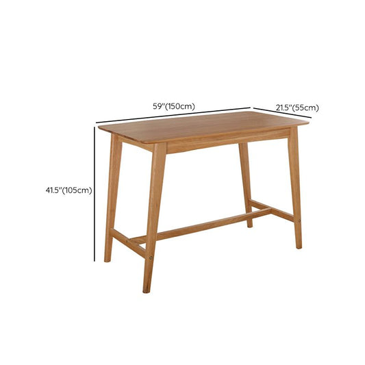 Tavolo da bar rettangolare in stile moderno marrone barra in legno massiccio con poggiapiedi