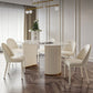 Luxury Double Pedestal Dining Table Oval Sintered Stone Kitchen Desk