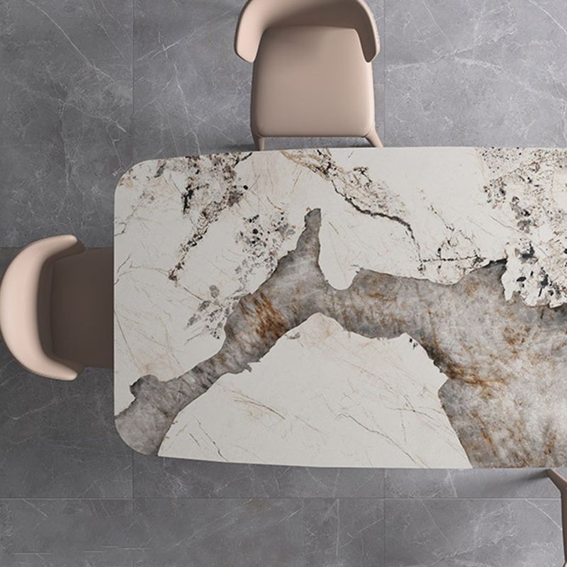 Rectangle Stone Dining Table Contemporary Dining Table with Pedestal Base Clearhalo 'Dining Tables & Seating' 'Dining Tables' 'dining_table' 'furn' 'furn_dining_table' 'Furniture' 'furniture_dining_table' 'Kitchen & Dining Furniture' 'kitchen' 'kitchen_dining_table' 1200x1200_24c935ce-ceaf-4008-9aab-7a49ba072aba