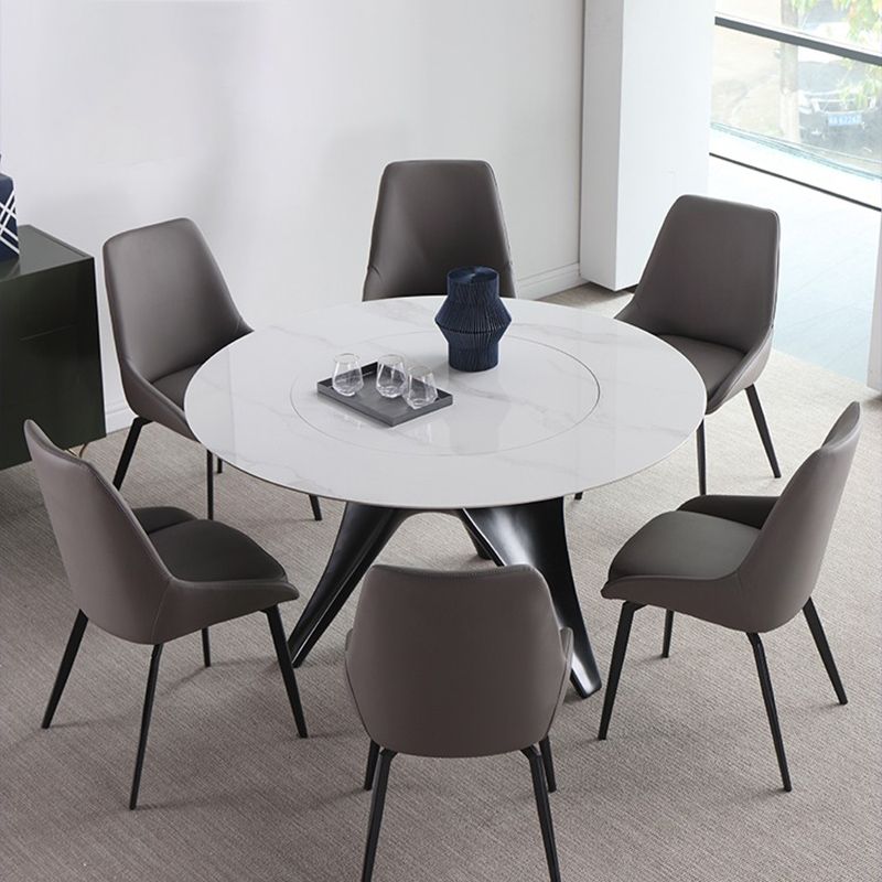 Contemporary Style Leather Chair Armless Parsons Chair with Metal Legs for Kitchen Clearhalo ' kitchen&dining_furn' 'Dining Chairs' 'Dining Tables & Seating' 'dining_chair' 'furn' 'furn_dining_chair' 'Furniture' 'furniture_dining_chair' 'Kitchen & Dining Furniture' 'kitchen' 1200x1200_24c9bbb4-ebbf-497d-98bf-3bf71e9bffc3