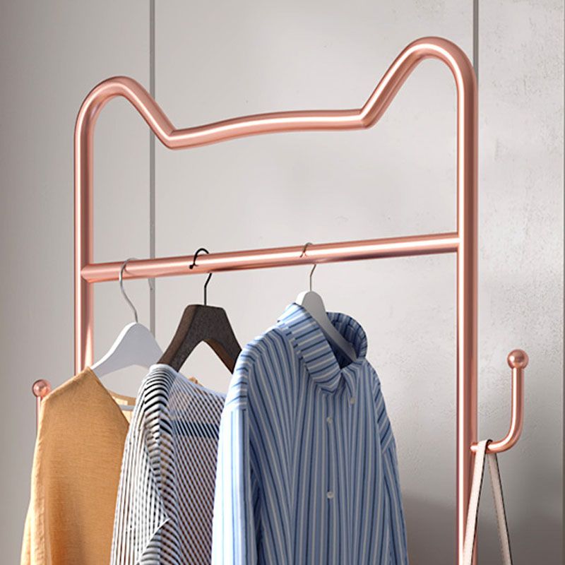 Glam metalen jas hanger vrijstaand scrollwiel ontwerpkast rek voor slaapkamer