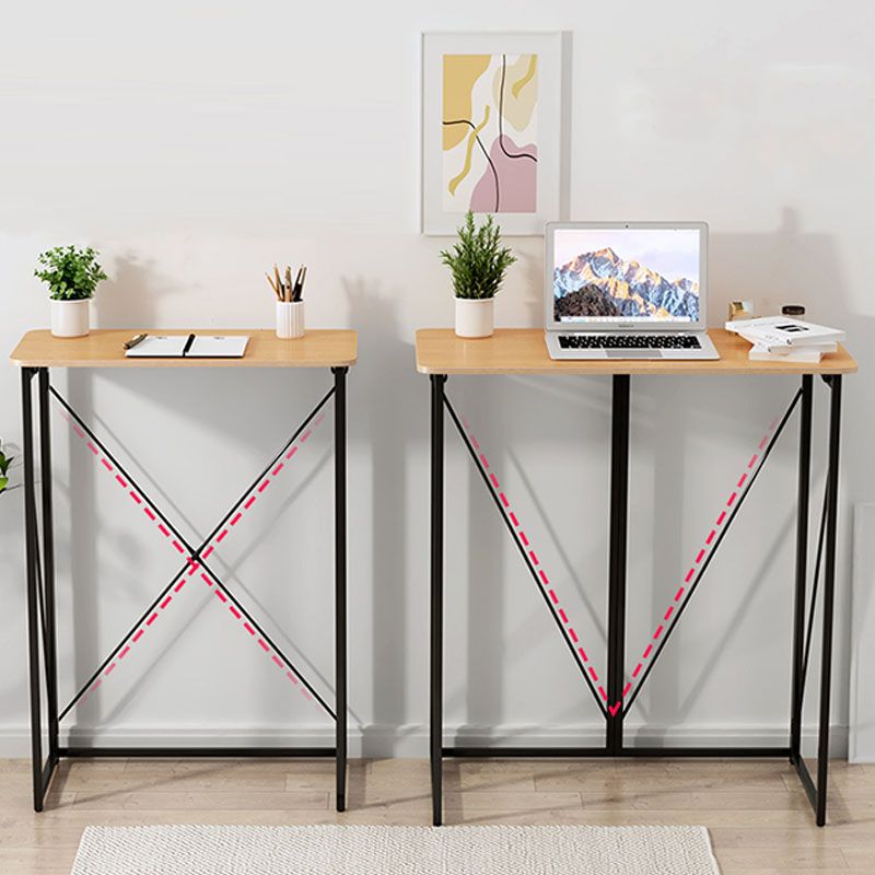 黄色の現代的な木材スタンディングデスク折りたたみ長方形のライティングデスク