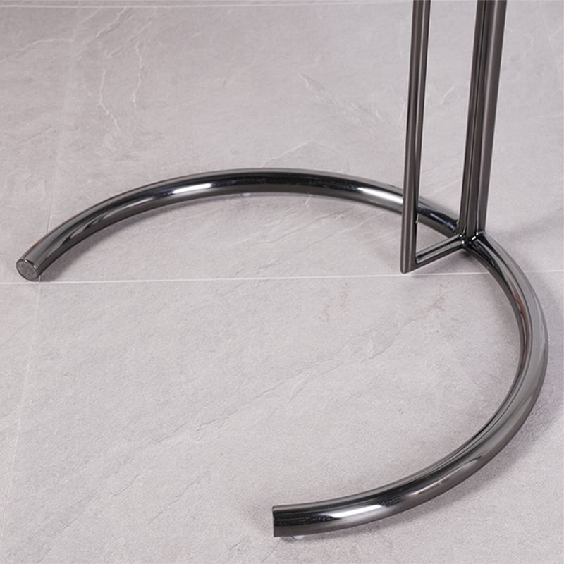 Moderne 20-inch ronde glazen bovenste eindtafel metalen c bijzettafel- verstelbare hoogte