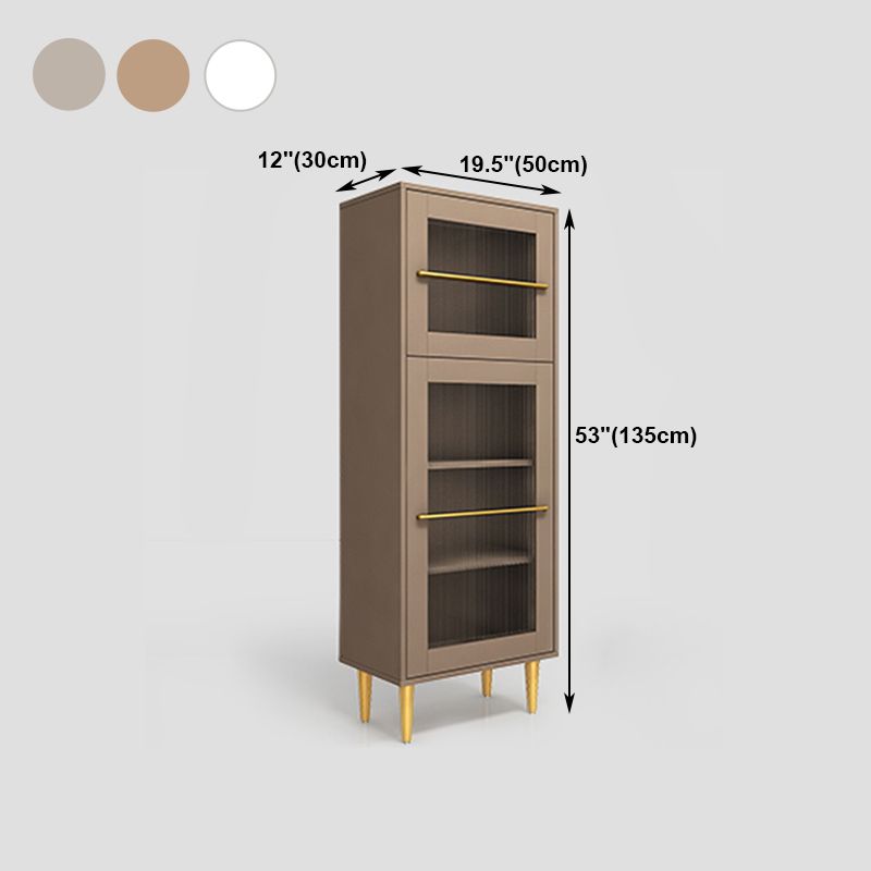 Glamglasetüren Buffet Ständer 53 "H MDF einstellbare Regale 2-Kabinet-Wohnzimmerbuffet