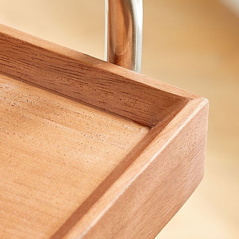 Scandinavian Solid Wood Side Table Tray Top Side End Table with Wheels
