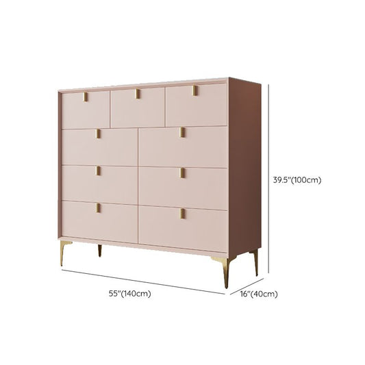 Tavolo da sideboard in legno massiccio rosa Server da pranzo moderno con cassetti