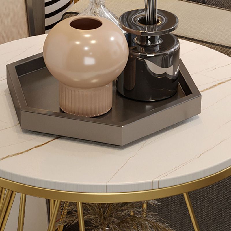 Luxurious Metal Side Table Round Frame Sofa Side Accent Table