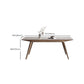 Mesa de comedor industrial Mesa de comedor rectangular de piedra en blanco