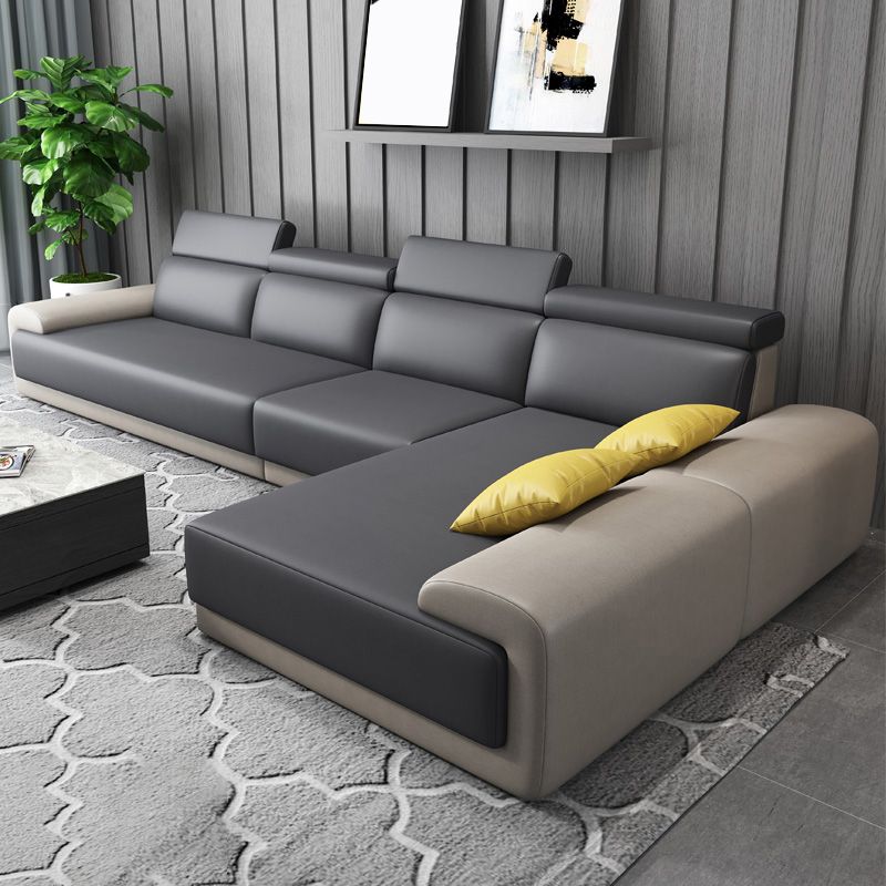 33.46 "H Faux Leather verzonken ARM SOFA & CHAISE VOOR LIDE ROOM