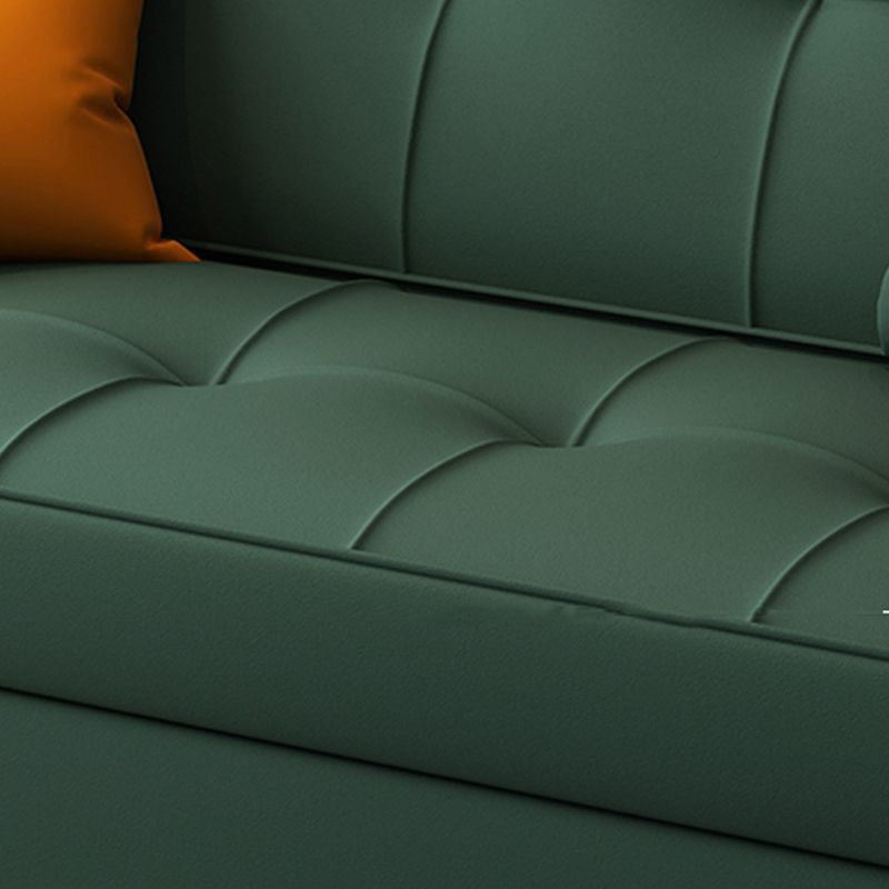 35.43"H Linen/Faux Leather Convertible Sleeper Square Arm Tufted Sofa Clearhalo 'furn' 'furn_sofas' 'Furniture' 'furniture_sofas' 'kitchen' 'kitchen_sofas' 'Living Room Furniture' 'Sofa' 'sofas' 1200x1200_24d54463-d7be-4b99-87c1-a6174aaf6432