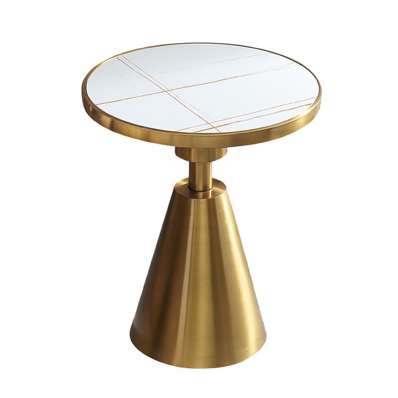 Contemporary Round Table Top End Table with Metal Pedestal Leg Clearhalo 'Coffee & Accent Tables' 'End & Side Tables' 'end_side_table' 'end_side_tables' 'furn' 'furn_end_side_tables' 'Furniture' 'furniture_end_side_table' 'Living Room Furniture' 1200x1200_24d5fae2-3baf-4bfd-b35b-1e0f28b64522