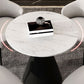 Metal Traditional Luxury Round Table Sintered Stone Top Indoor Table with Pedestal