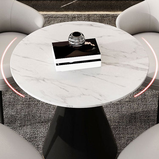 Metal Traditional Luxury Round Table Sintered Stone Top Indoor Table with Pedestal
