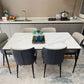 Table à manger rectangle Table à manger moderne en pierre blanche pour la maison