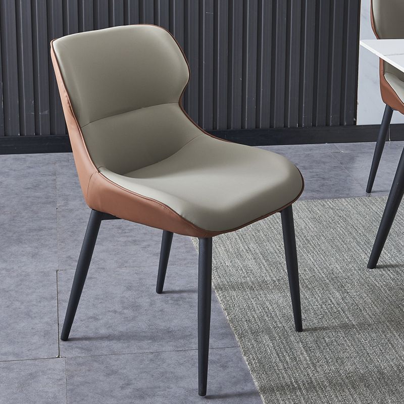 Industrial Design Arm Wingback Side Chair Faux Leather Dining Chairs Clearhalo 'Dining Chairs' 'Dining Tables & Seating' 'dining_chair' 'furn' 'furn_dining_chair' 'Furniture' 'furniture_dining_chair' 'Kitchen & Dining Furniture' 1200x1200_24d995fa-e41f-416d-b452-33708811a2fa