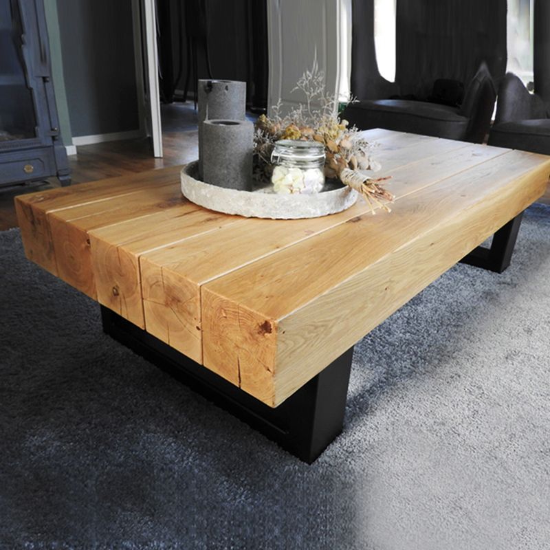 Table basse en bois massif sans table basse simple rectangulaire pénible