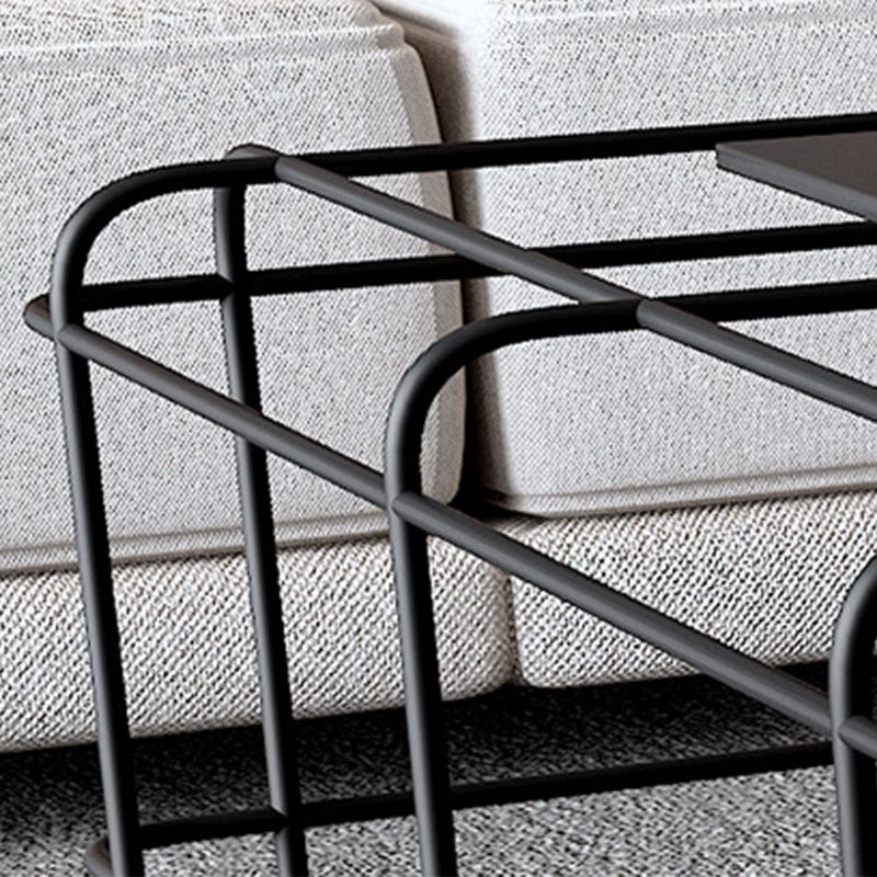 Mid-Century Modern Coffee Table Black Iron Frame Coffee Cocktail Table Clearhalo 'Coffee & Accent Tables' 'Coffee Tables' 'coffee_tables' 'furn' 'furn_coffee_tables' 'Furniture' 'Living Room Furniture' 1200x1200_24daeacf-49f2-4f9c-b749-f075d069e370