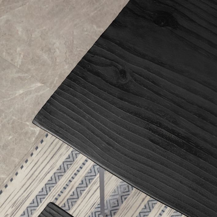 Modern Black Pine Wood Counter Table Specialty Dining Table for Kitchen
