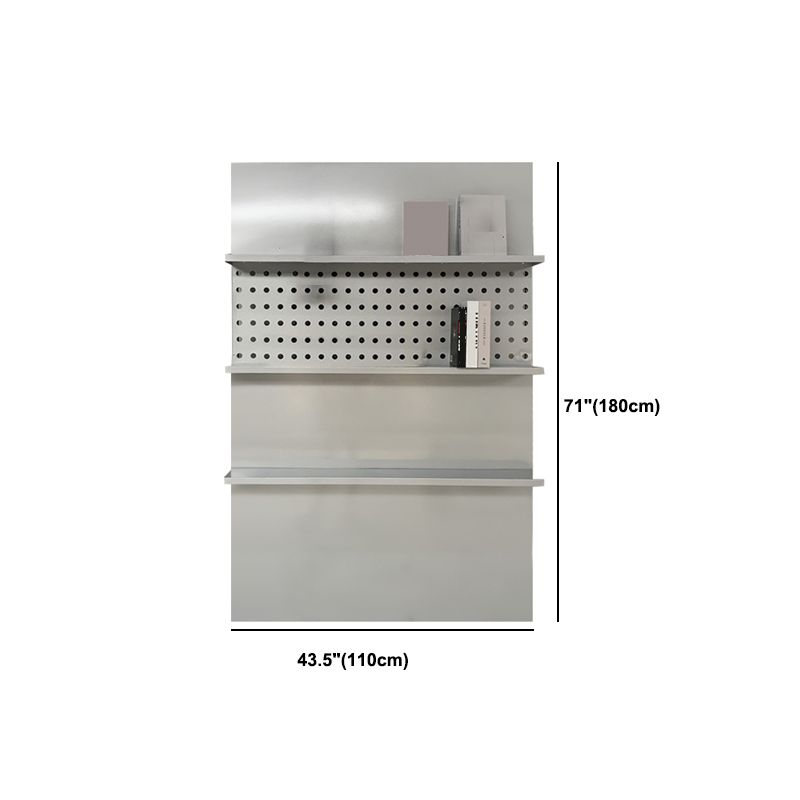 3 estanterías de estantería de metal en estantería incluye estantería en blanco y plata