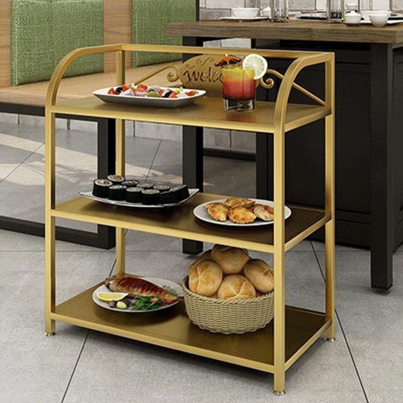 25.59"H Contemporary Metal Prep Table Rolling Prep Table for Dining Room Clearhalo 'furn' 'furn_kitchen_islands_carts' 'Furniture' 'Kitchen & Dining Furniture' 'Kitchen Islands & Carts' 'kitchen_islands_carts' 1200x1200_24dea864-f5fc-4837-8631-126ce1d56d78