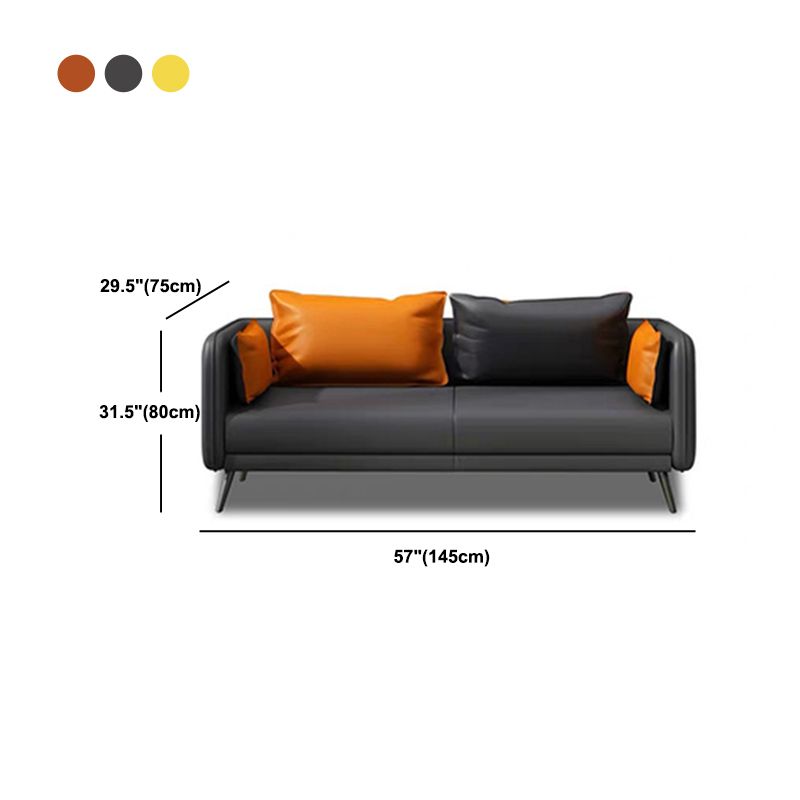 31.49 "H Faux Leather Contemporary Tuxedo Arm Sofa Standard Sofa