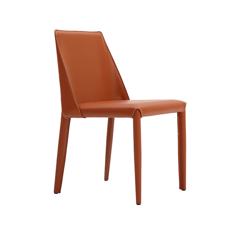 Contemporary Dining Armless Chair Leather Curved Parsons Side Chair Clearhalo ' kitchen&dining_furn' 'Dining Chairs' 'Dining Tables & Seating' 'dining_chair' 'furn' 'furn_dining_chair' 'Furniture' 'furniture_dining_chair' 'Kitchen & Dining Furniture' 'kitchen' 1200x1200_24dfabf9-e337-4710-8ad2-0908333e8f16