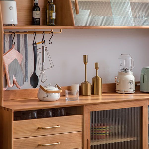 Hedendaagse sideboardtafel met laden Pine massief houten eetbuffet
