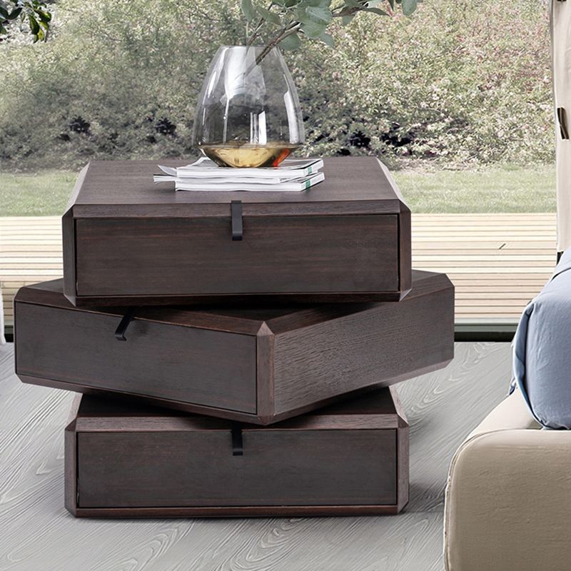 Comodino in legno comodino mobile contemporaneo con 3 cassetti