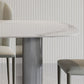 Modern Rectangular Stone Top Dining Table with Metal Legs for Living Room
