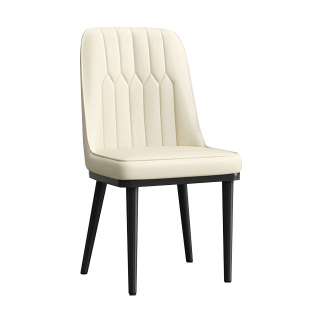 Modern Style Dining Chair Leather Parsons Side Chair with Metal Base Clearhalo 'Dining Chairs' 'Dining Tables & Seating' 'dining_chair' 'furn' 'furn_dining_chair' 'Furniture' 'Kitchen & Dining Furniture' 1200x1200_24e2e42f-4149-4299-81b1-b122fcc4b20f
