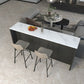 Rectangle Indoor Patio Bar Table Double pedestal White Stone Counter Table Clearhalo 'Bar Furniture' 'Bar Tables' 'bar_tables' 'furn' 'furn_bar_tables' 'Furniture' 'furniture_bar_tables' 'Kitchen & Dining Furniture' 1200x1200_24e3c07f-4c01-481d-a825-490514d0225a