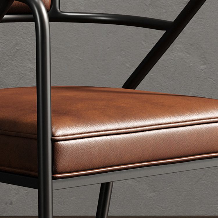 Upholstered Industrial Arm Chair Matte Finish Open Back Dining Chair (Set of 4) Clearhalo ' kitchen&dining_furn' 'Dining Chairs' 'Dining Tables & Seating' 'dining_chair' 'furn' 'furn_dining_chair' 'Furniture' 'furniture_dining_chair' 'Kitchen & Dining Furniture' 'kitchen' 1200x1200_24e422f1-3dd1-4056-bae0-a1ba9986e261