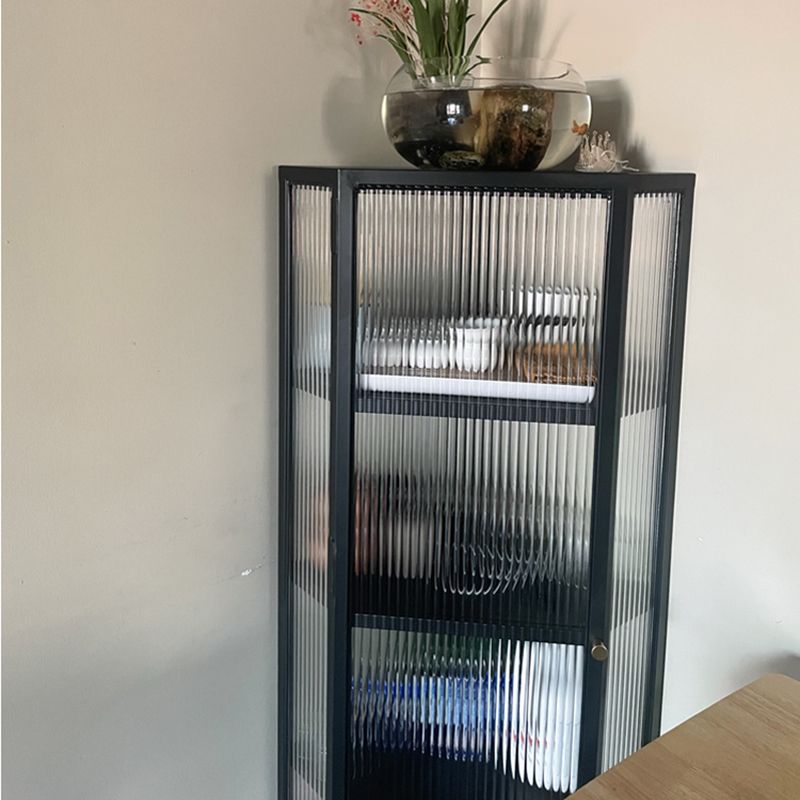 モダンな収納キャビネットガラスドアビュッフェキャビネットダイニングルーム用