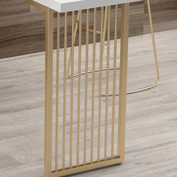 Table de bar à bois massif massif table glam glam gold frame en métal